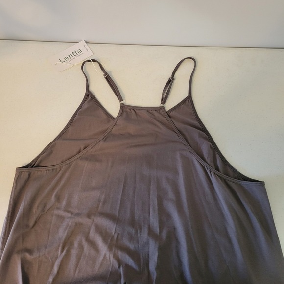 New Lentta Womens XL Grey Cotton Blend Drop Crotch Harem Jumpsuit Loungewear - Picture 8 of 10